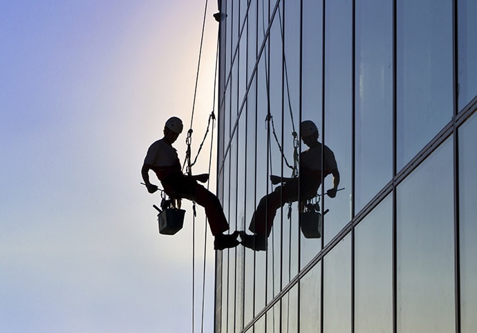 window cleaning with rope access